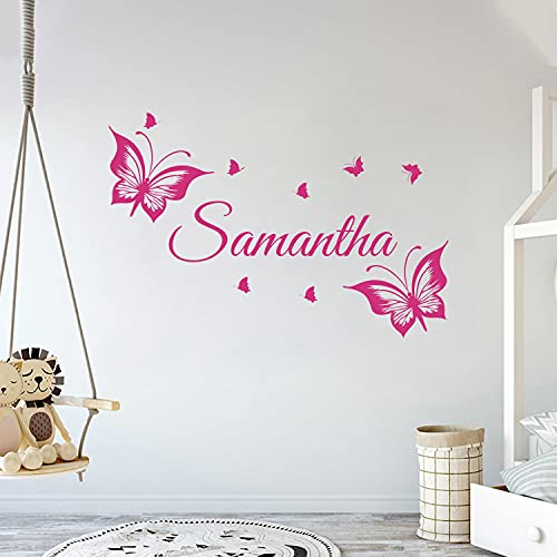 Multiple Font Custom Name Cute Butterflies - Baby Girl - Wall Decal Nu ...