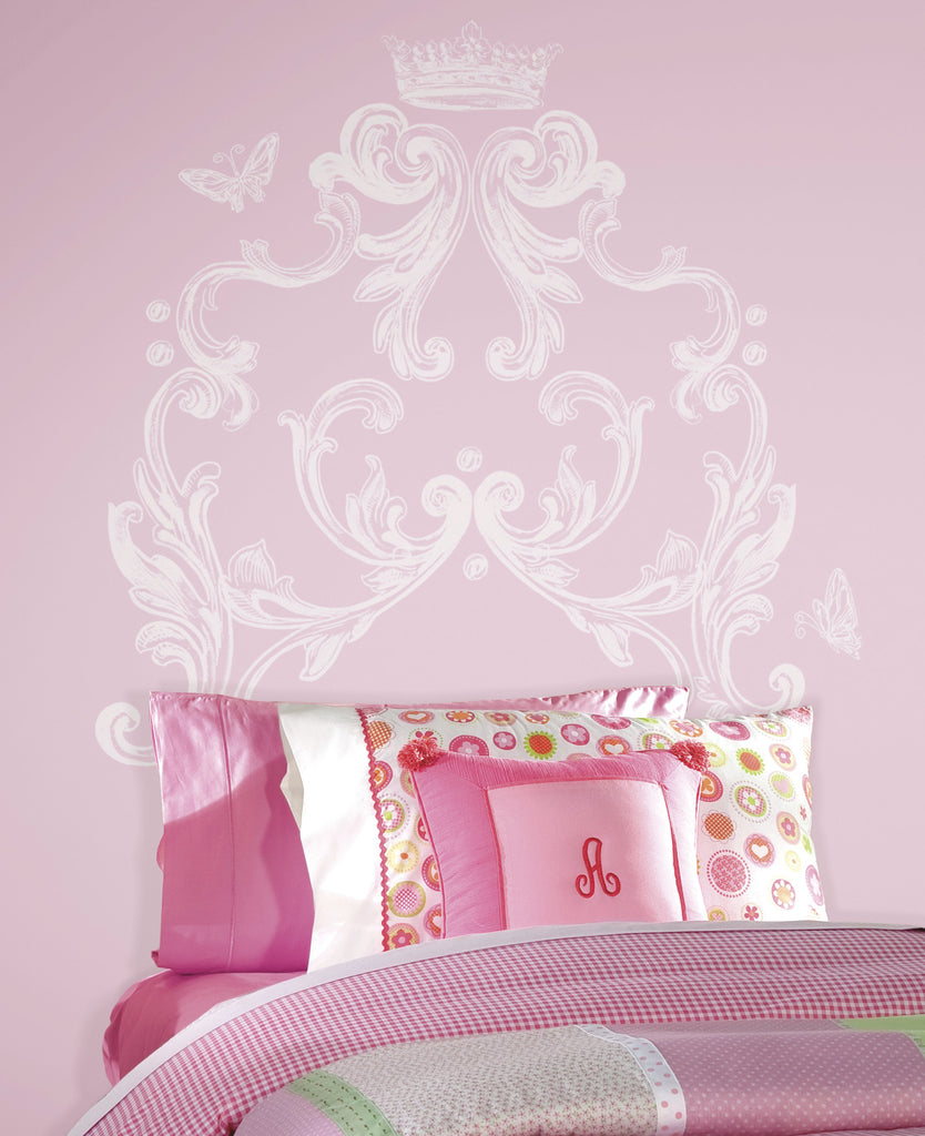 Scroll Headboard Peel and Stick Giant Wall Decal image