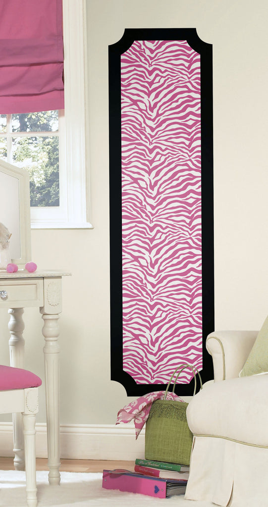 Pink and Black Zebra Print Peel and Stick Deco Panel image
