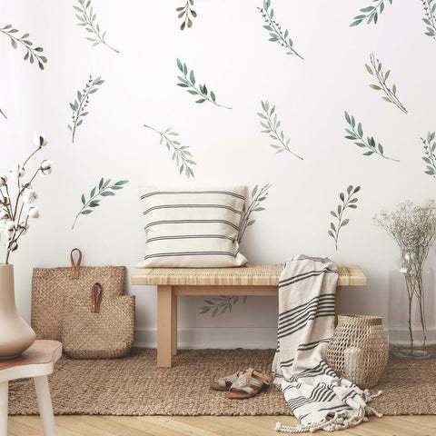 COUNTRY LEAVES PEEL AND STICK WALL DECALS