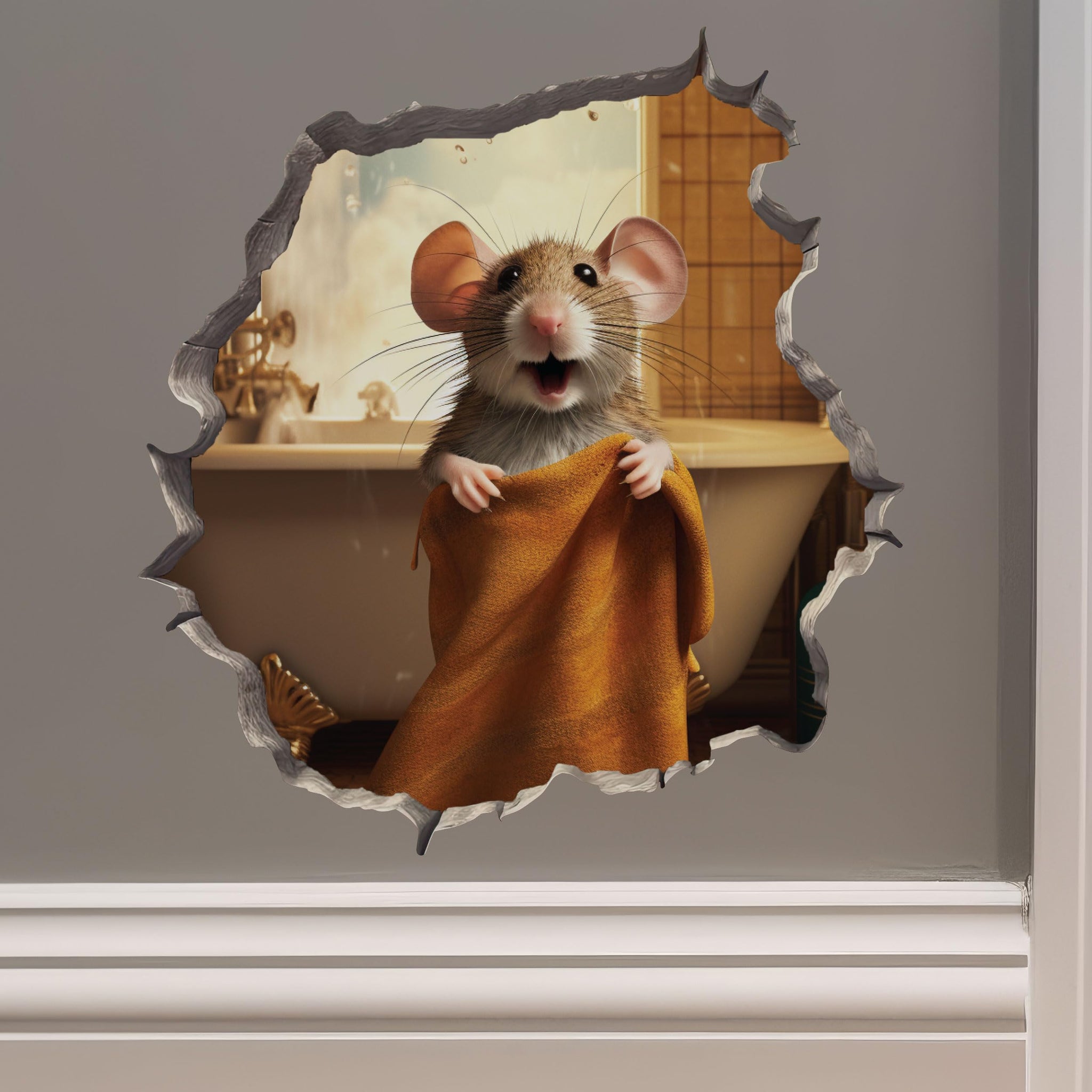3d Wall Art Mice Mouse Inspired Elegant Mouse Novelty Toilet/Restroom ...