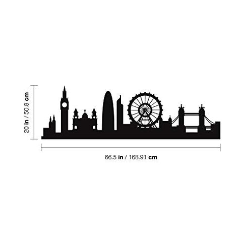 Vinyl Wall Art Decal - London Skyline - 20" x 66.5" - Unique Modern England British Europe UK City Home Bedroom Living Room Store Shop Mural Indoor Outdoor Silhouette Adhesive Decor