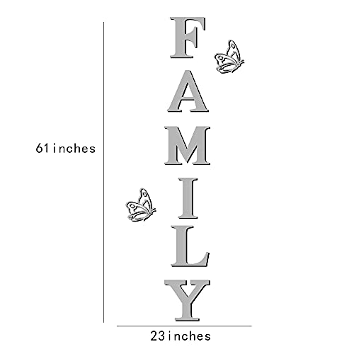 Doeean Family Wall Decor Letter Signs Acrylic Mirror Wall Stickers Wal