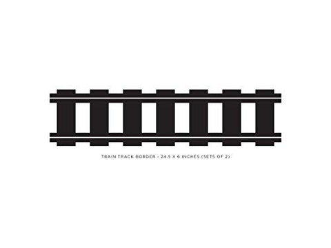 Sunny Decals Railroad Track Border Fabric Wall Decal (Set of 2), 24.5" x 6"
