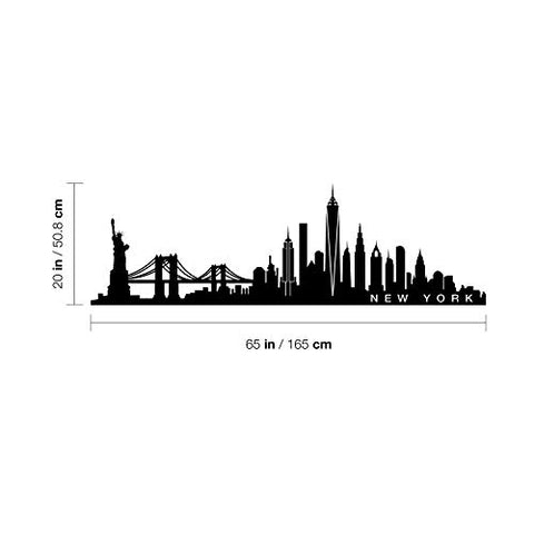 Vinyl Wall Art Decal - New York Skyline - 20" x 65" - Unique Modern American USA East Coast City Home Bedroom Living Room Store Shop Mural Indoor Outdoor Silhouette Adhesive Decor
