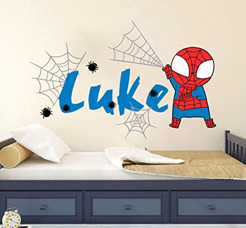 Baby Spiderman Custom Name Baby boy Wall Decal Vinyl Sticker Nursery for Home Bedroom
