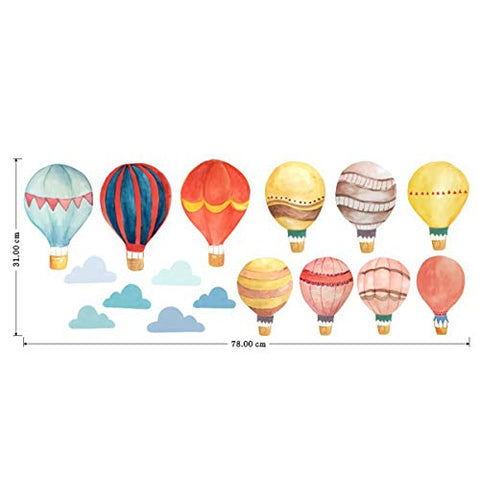 Bamsod Hot air Balloon Aircraft and Smile Clouds Wall Decals Kids Room Wall Decorations Art Decor Stickers Nursery Decor Removable Bedroom Sticker