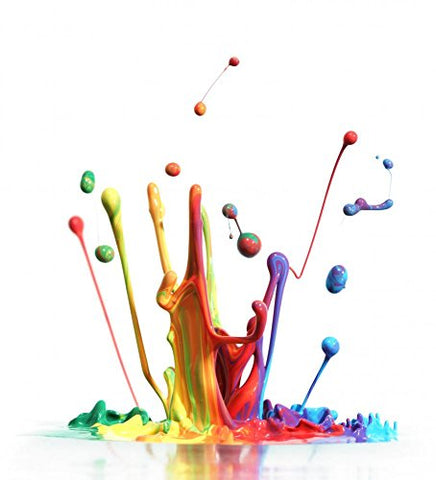 Wallmonkeys FOT-32598418-24 WM142986 Colorful Paint Splashing Isolated on White Peel and Stick Wall Decals (24 in H x 22 in W), Medium