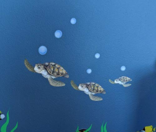 Wallmonkeys Hawksbill Sea Turtle Wall Decal 18x18 - Peel & Stick Removable Graphic