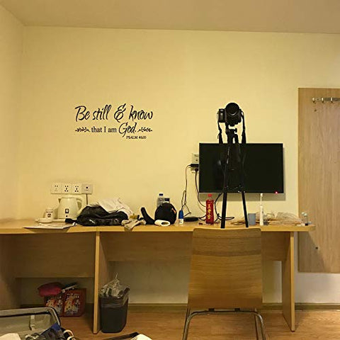 ZSSZ Be Still and Know That I Am God Psalm 46:10 Bible Verse Quotes Vinyl Wall Decal Scripture Words Christian Home Decoration