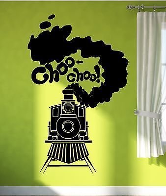 V-studios Wall Sticker Vinyl Decal Train Railway Steam Locomotive for Kids Room VS1900
