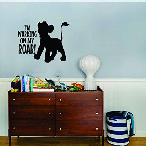 The Lion King Wall Decals for Kids Rooms Simba Mufasa Designs Decor Lions Boys Boy Childrens Creative Animated Vinyl Decal Removable Stickers for Bedrooms Artwork Creative Look Size 20x20 inch