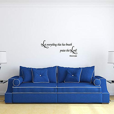 ZSSZ Let Everything That has Breath Praise The Lord! Psalm 150:6 Bible Verse Wall Decals Christian Quotes Religious Motto Home Décor