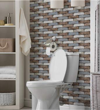 Easy DIY Peel and Stick Tiles on a Bathroom Wall 