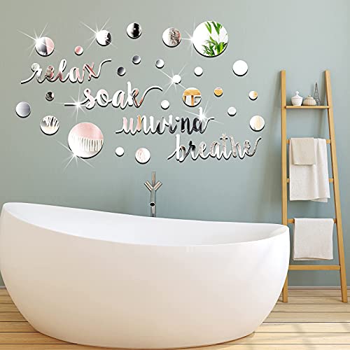 30 Pieces Bathroom Wall Decals Stickers Relax Soak Unwind Unwind 3D Ac