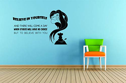 The Lion King Quotes Wall Decals for Kids Rooms Mufasa Simba Decor Boys Girls Children Creative Animated Vinyl Decal Removable Stickers for Bedroom Artwork Child Favorite Decoration Size (18x20 inch)