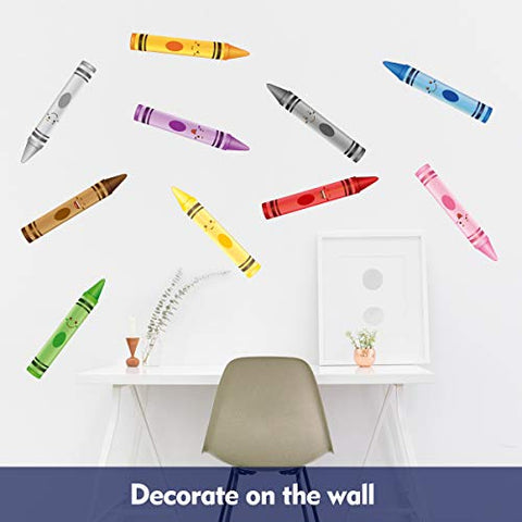Crayon Wall Decals 10 Color Sticker for School Classroom Art Room Decoration