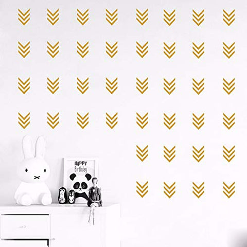 JUEKUI Set of 96 pcs Matte Gold Tribal Arrow Stickers Wall Decal Geometric Modern Triple Arrows Wall Stickers for Nursery Kids Bedroom Home Decoration Decor WS06 (Gold)