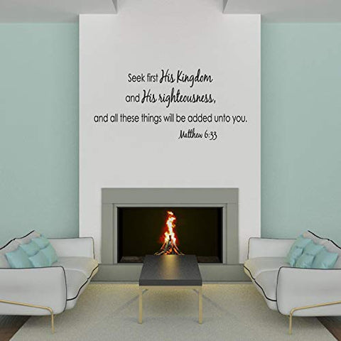Empresal Wall Decal Quote Matthew 6 Seek First His Kingdom and His Righteousness Bible Scripture Sticker