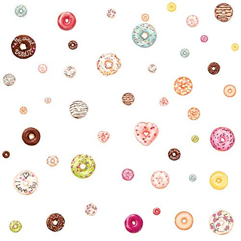 TOARTi Donut Decal Nursery Decal Christmas Decorations Home Decorations, 48 Count