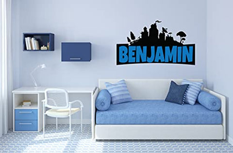 Custom Name Wall Decal - Famous Game - Wall Decal for Home Bedroom Nursery Playroom Decoration (Wide 40"x22" Height)