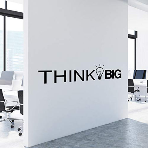 My Vinyl Story Think Big Office Decor Wall Art Wall Decal Inspirational Motivational Vinyl Office Supplies Home Gym Work Success Wall Sticker Teamwork Welcome Quote Business Sign Gift Large