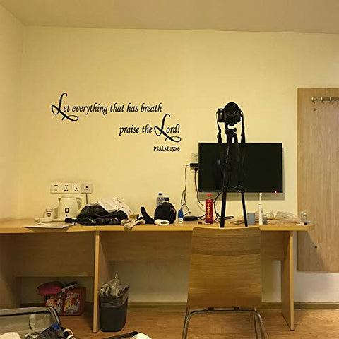 ZSSZ Let Everything That has Breath Praise The Lord! Psalm 150:6 Bible Verse Wall Decals Christian Quotes Religious Motto Home Décor