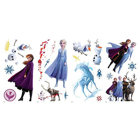 Disney Frozen 2 Character Peel and Stick Wall Decals | Elsa, Anna, Olaf, Kristoff & Sven