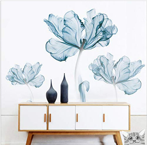 DERUN TRADING Wall Stickers & Murals Home Décor Home Décor Accents for Living Room Flower Wall Decals Home Improvement Paint Wall Treatments Wall Decals Murals Decor Vinyl Removable Mural Paper …