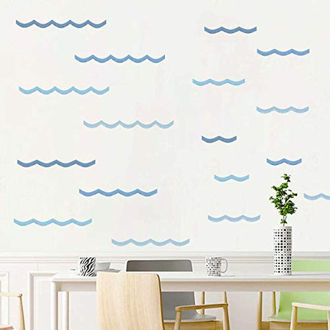 Ocean Waves Wall Decals Kids Room Wall Decor Sea Waves Wall Decals Peel and Stick Removable Wall Stickers
