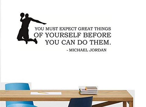 You Must Expect Great Things Wall Decals Inspirational Wall Decal Motivational Wall Decal Basketball Decal Sports Wall Decal Basketball Decor