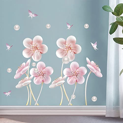 thumbnail image 2 of Large Size Cherry Blossom Flower Wall Stickers Wat... - Grandado 2 of 13