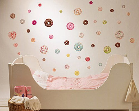 TOARTi Donut Decal Nursery Decal Christmas Decorations Home Decorations, 48 Count