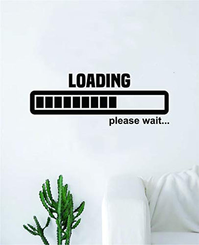 Loading Please Wait Wall Decal Sticker Vinyl Art Bedroom Living Room Decor Decoration Teen Quote Inspirational Boy Girl Game Gaming Video Games Retro Old School Controller Cool PC Pixel