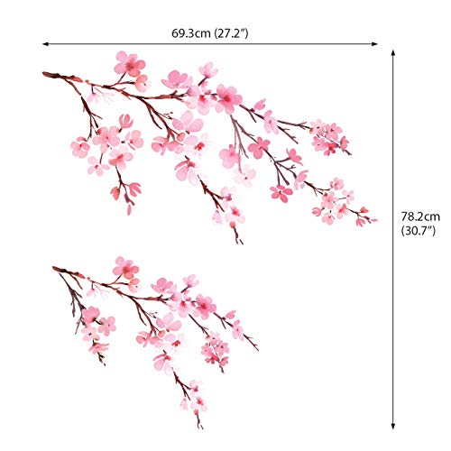 DECOWALL DWL-1903 Watercolor Cherry Blossoms Kids Wall Stickers Wall D