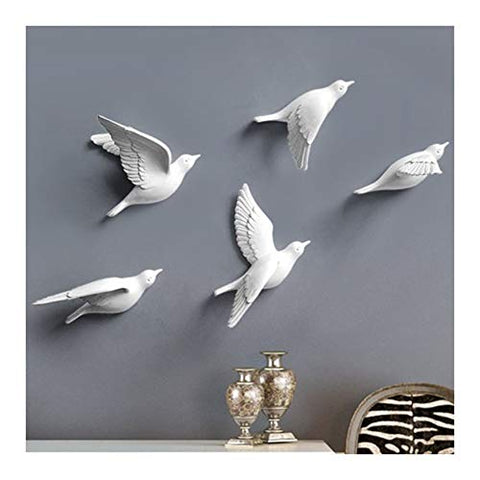 YIYIZHANG Wall Decoration Simple 3D Bird Wall Decoration Wall Hanging Wall Stickers Creative Living Room Porch Background Pendant (Color : Silver)