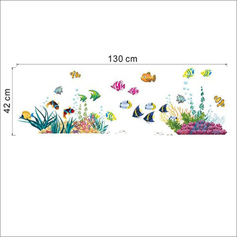 ElecMotive Ocean Wall Stickers for Under The Sea Theme Fish Coral Wall Mural Multicolored for Nursery Kids Room (Fish Coral)