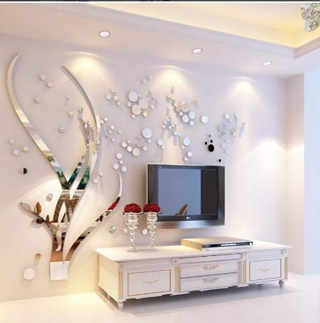 3D Wall Stickers For Bedrooms Mirror Kids Acrylic Dandelion