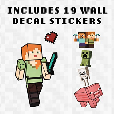 Paladone Minecraft Wall Decals, Reusable Vinyl Sticker Clings