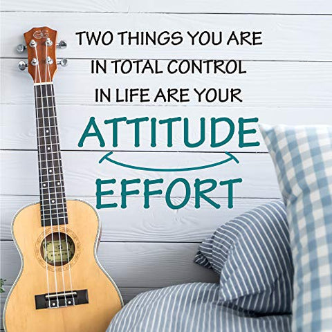 GULIGULI Two Things You are in Total Control in Life Attitude Effort Inspirational Quotes Wall Decals Vinyl Stickers for Bedroom Living Room School Office Home Decor