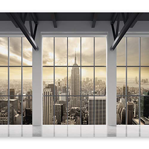New York City Decal Wall Sticker 3D Window Effect View Skyline 