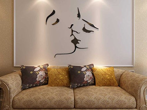 3D Kiss Wall Murals for Living Room Bedroom Sofa Backdrop Tv Wall Background, Originality Stickers Gift, DIY Wall Decal Wall Decor Wall Decorations