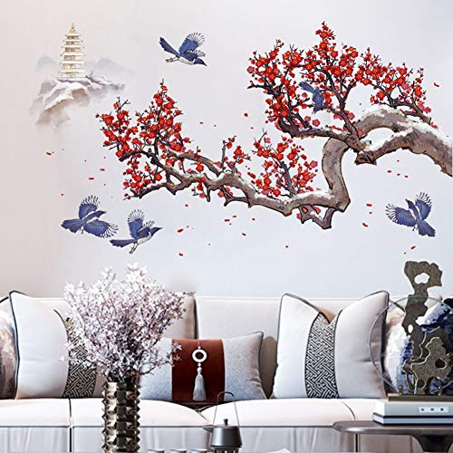 Cherry Blossom Wall Decal Tree and Flower Wall Sticker 3D DIY Wall Art