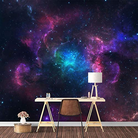 SIGNFORD Wall Mural Galaxy Removable Wallpaper Wall Sticker for Bedroom Living Room - 66x96 inches