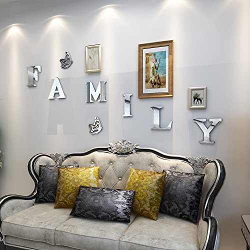 Doeean Family Wall Decor Letter Signs Acrylic Mirror Wall Stickers
