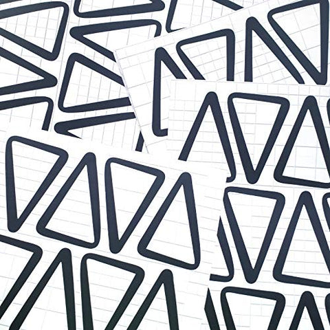 The Boho Design Vieli Arte Black Transparent Triangles Hand Drawn. Wall Vinyl Sticker Decal Decor Nursery 60 pcs. Adhesive Tribal Triangle for Kids Baby Bedroom Decoration. (Black)