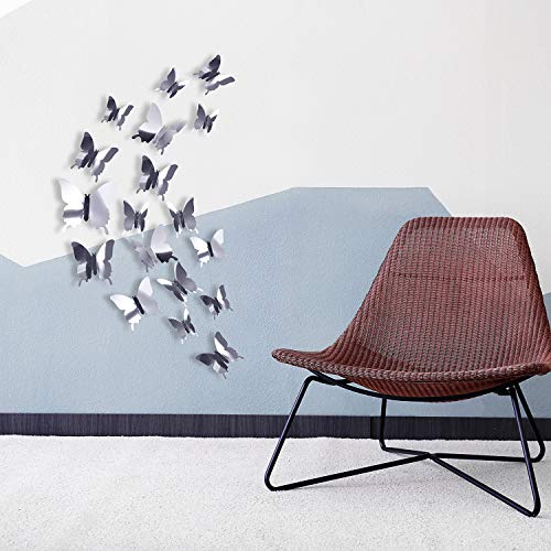 BBTO 48 Pieces DIY Mirror Butterfly Combination 3D Butterfly Wall Stic