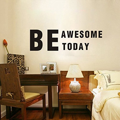 Be Awesome Today Inspirational Wall Decals Quotes,Word Wall Sticker Quotes,Motivational Wall Decal,Family Inspirational Wall Art Sticker (Black)