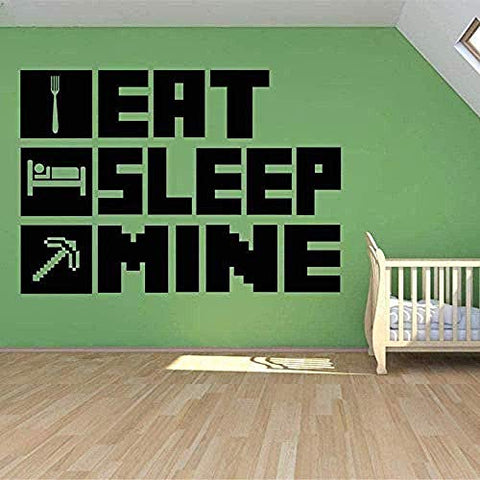 Eat Sleep My Gaming Poster Wall Sticker for Kid Room Decoration Mural Minecraft Vinyl House Sticker Bedroom Decor 56X76 cm