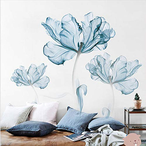 DERUN TRADING Wall Stickers & Murals Home Décor Home Décor Accents for Living Room Flower Wall Decals Home Improvement Paint Wall Treatments Wall Decals Murals Decor Vinyl Removable Mural Paper …